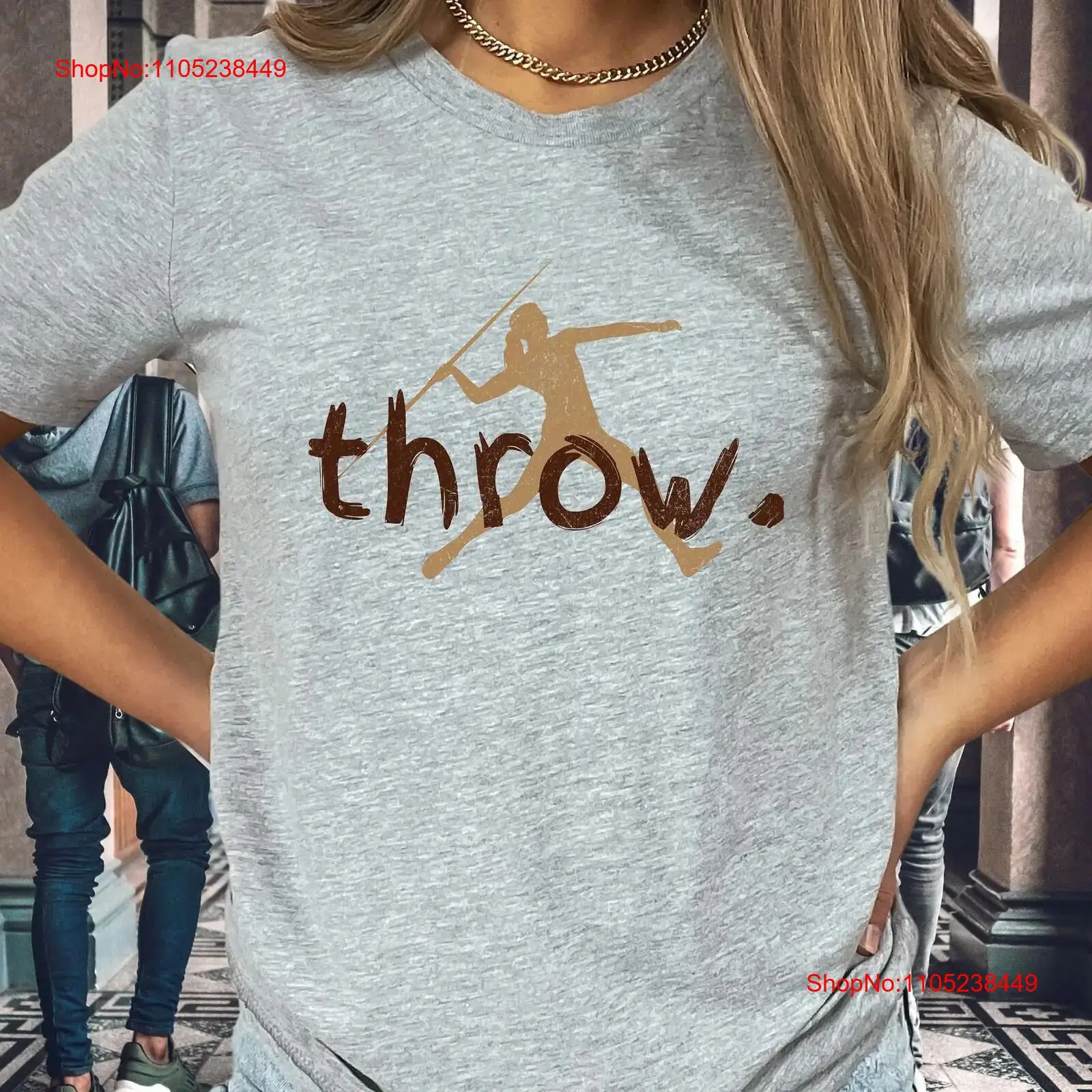 Javelin Throwing - T-shirt Distressed Javelin Thrower pour femme,