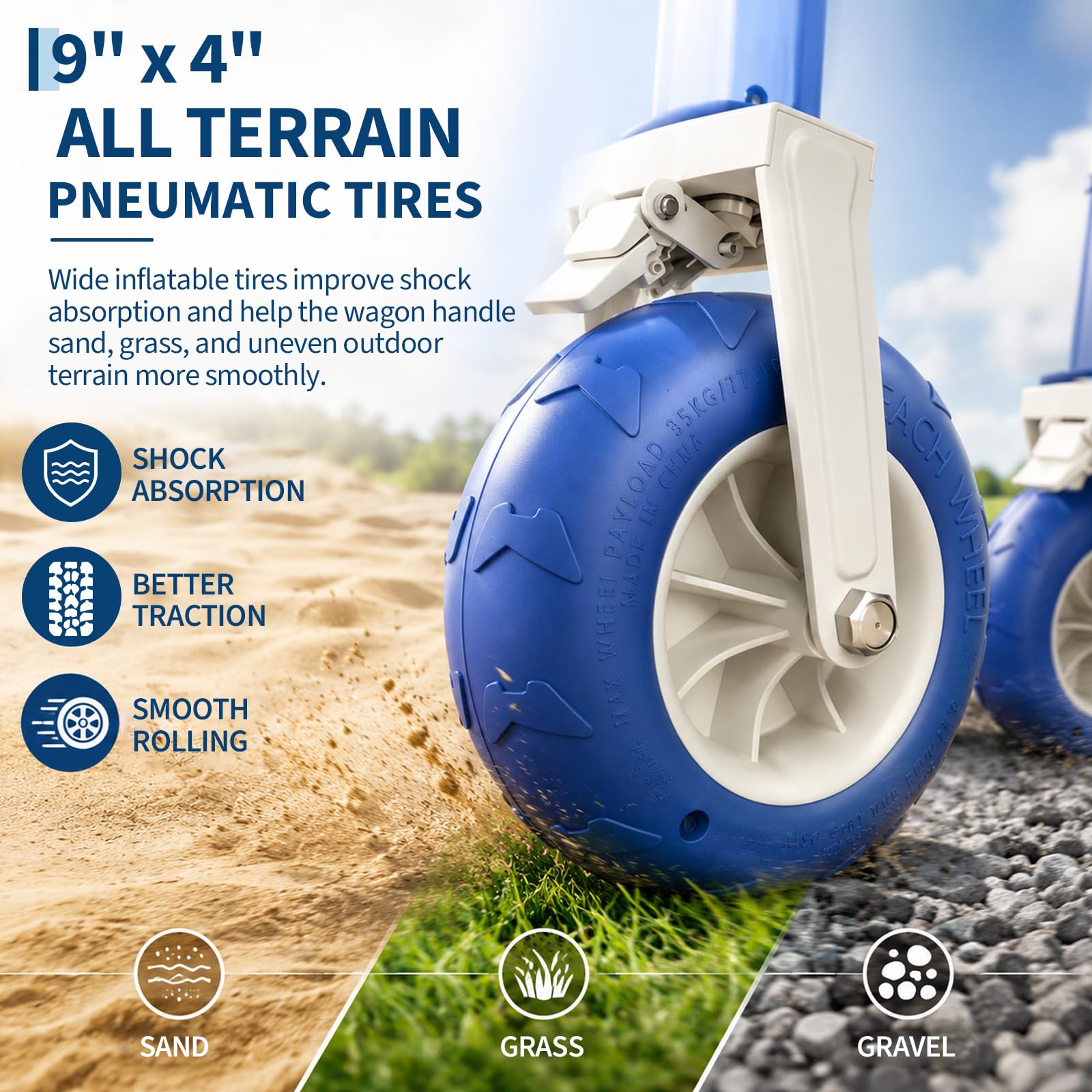 Chariot de plage robuste 460 L - Sports Equipment Trolley avis et prix